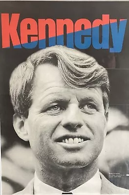 Vintage RFK Bobby Robert F. Kennedy For President Campaign Poster In Frame • $99.99