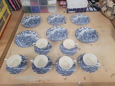 Myott Royal Mail Fine Staffordshire Ware 6 Tea Cupsaucer & Plates Set. (Kenton) • £40