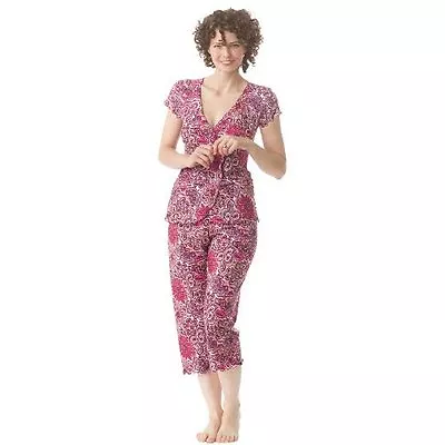 £20.19 • Buy Majamas Breastfeeding PJ's Nursing Lounge Pajamas 'Blossom' Small 4 6 NWT