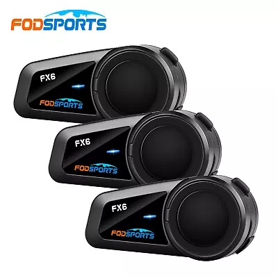 Fodsports FX6 1000M 6 Riders Helmet Intercom Motorcycle Bluetooth Headset +FM • $62.99