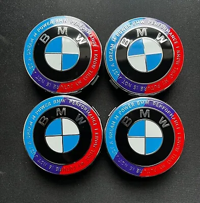 BMW KITH M Power Wheel Center Caps Of Emblem/Badge Hubcaps 68MM SET OF 4 • $21.88