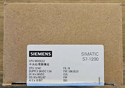 New! Factory Sealed! Siemens 6es7214-1hg40-0xb0 S7-1200 1214c Cpu • $199