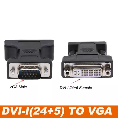 DVI Female To VGA Male Adapter DVI-I 24+5 Dual Link To VGA • $4.95