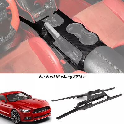 Gear Shift Panel Trim Full Cover Bezels For Ford Mustang 2015-2019 Carbon Fiber • $103.99