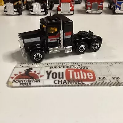 1981 Matchbox Superfast Black Peterbilt Super Semi Tractor Truck 1/64 England • $1.95