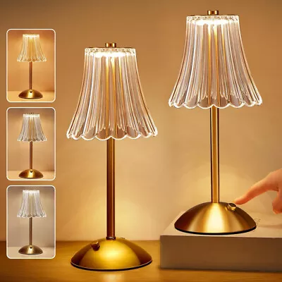 Table Lamp LED Dimmable Bar Bedside Night Light ​Cordless Light USB Rechargeable • £10.79