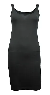 Womens B.C Long Vest Dress BodyCon Jersey STRETCH Black Size 6 8 10 12 14 • £4.97