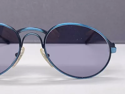 Bugatti Sunglasses Men Oval Blue Grey Teardrop 03328 France Vintage • $200.67