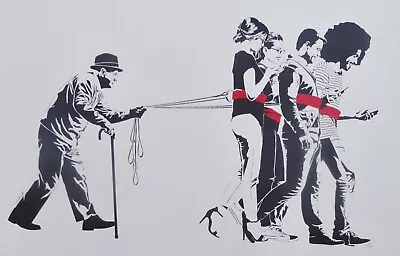 Hijack Art HUMAN WALKER Red Hand Embellished Signed Mr.Brainwash Son Screenprint • $998