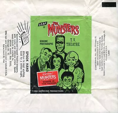 Munsters T.V. Theatre 1964 Leaf Vintage Trading Card Wrapper • $52.45