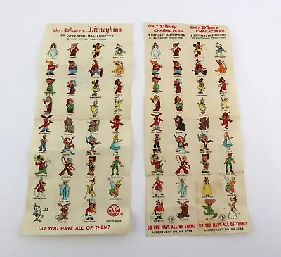 Vintage Marx Disneykins Checklist For 34 And 18/18 Figures. No Figures Included. • $24.99