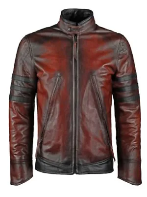 $115 • Buy X Men Wolverine Vintage Real Leather Jacket For Men