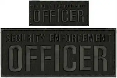 Security Enforcement Officer Embroidery Patch 4X10 And 2x5 Hook Black • $15.99