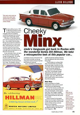 Hillman Minx Series 111A Lledo 1 Page Side Article Rootes Motors Limited • £2.80