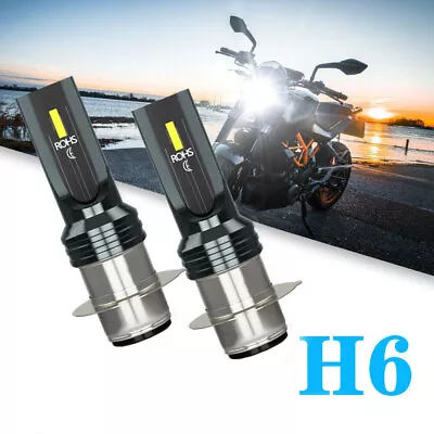 2x Motorbike Motorcycle Parts Lights 6000K White LED Headlight Bulb Lamp H6 H6M • $11.32