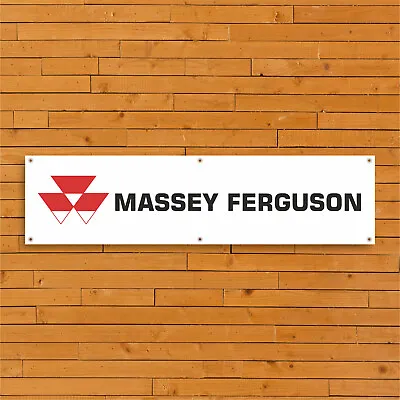 Massey Ferguson Tractor Logo PVC Banner Garage Workshop Sign - Trackside Poster • £12.95