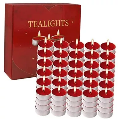 Red Tealight Candles Set Of 100 Unscented & Smokeless Mini Tealight 100Red • $21.43