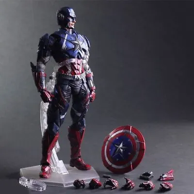 Play Arts Kai Captain America Action Figure Collection Statue New Model Toy Gift • $66.98