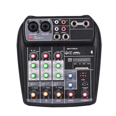 4 Channel Audio Mixer Bluetooth USB Sound Mixing Console Amplifier Studio V1T8 • $33.99