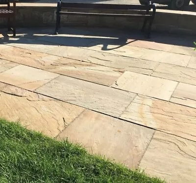 Fossil Mint Natural Indian Sandstone Paving Patio Slabs | 600x900 | 19sqm • £460