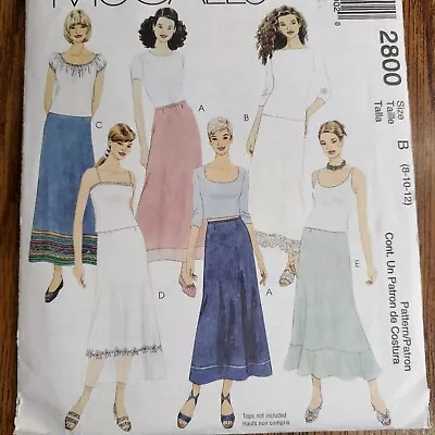 00s McCalls Pattern 2800 Womens Semi Fitted Maxi A Line Skirt Sz B 8 10 12 • $11.01