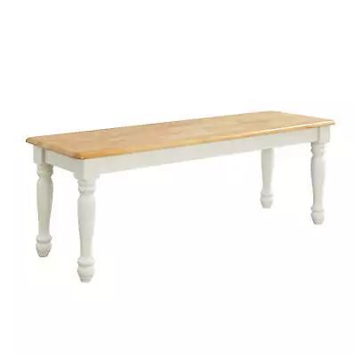 Autumn Lane Farmhouse Solid Wood Dining Bench White And Natural Finish • $106.88