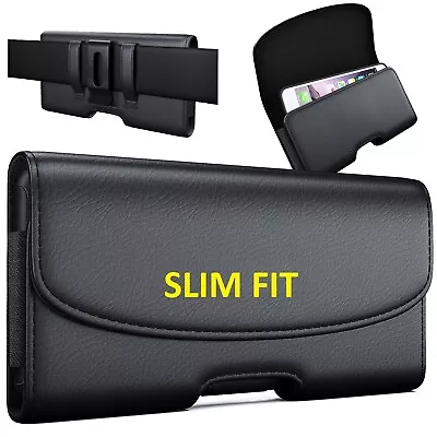 RUGGED Cell Phone Belt Holder Holster Slim Case With Clip & Loop Carrying Pouch • $9.98