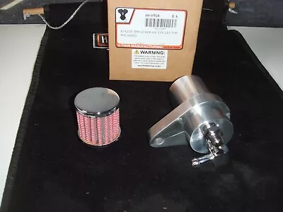 $134.99 • Buy Motorcycle Engine Oil Breather Collector Bright Finish V-Twin 40-0568 Custom X3