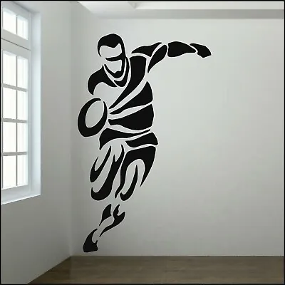 Large Up To 6FT Lifesize Rugby Player Silhouette Wall Art Sticker  A4-183cm(6ft) • £18.49