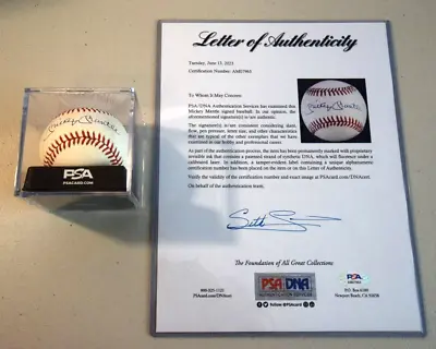 Mickey Mantle Autographed Baseball PSA/DNA Certified • $1249.99