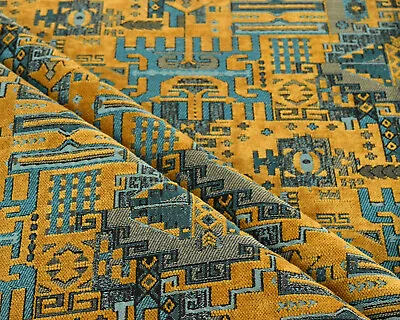 Boho Decor Upholstery Fabric Drapery Textile Moroccan Berber Kelim Rug Pattern  • $5.90