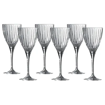 £55.89 • Buy Doulton Glass Crystal Wine Glasses 6 Pack Linear Drinking Set Interior Design