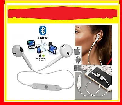 S6 Wireless Earphones Bluetooth 4.1 Stereo Headphone For Smartphones IOS Android • £5.99