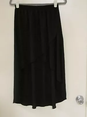 Forever 21 Women’s Asymmetrical Hem/Mullet Black Sheer Skirt – Small - Preowned • $14