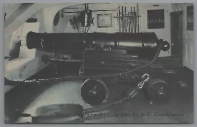 USF Constitution 24 Pounder Long Gun Cannon On Gun Deck Postcard • $4.67