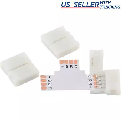 10x 4-pin T-Shaped Solderless Splitter Coupler Connector For 10mm RGB LED Strip • $9.59