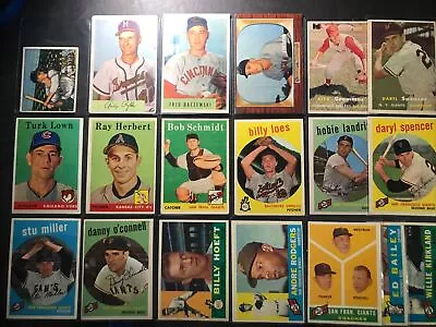 1950-1960 Bowman & Topps Vintage Baseball Card Lot (19) Pafko Nuxhall Spencer RC • $5.50