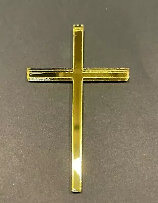 Gold Acrylic Cross 8cm X 5cm 3mm Thickness Cake Display Communion • $4.49