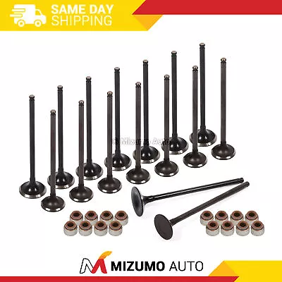 Intake Exhaust Valves W/ Seals Fit 92-05 Honda Civic Del Sol D16Z6 D17A1 A2 • $69.95