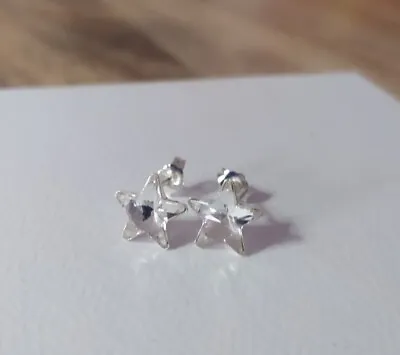 Warren James 925 Silver Stud Crystal Clear Star Earrings New • £12