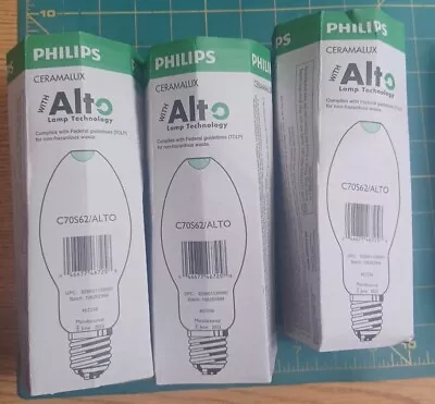 3 Pack 467258 PHILIPS HIGH PRESSURE SODIUM HID LIGHT BULB 70 Watt ED75 - Mogul  • $19.99