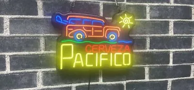 10  Vivid LED Cerveza Pacifico Woody Beer Neon Lamp Sign Light Bar Wall Decor • $84.99