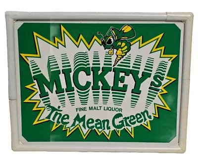 Mickeys Fine Malt Liquor  The Mean Green  Lighted Beer Sign (1984) • $169.99