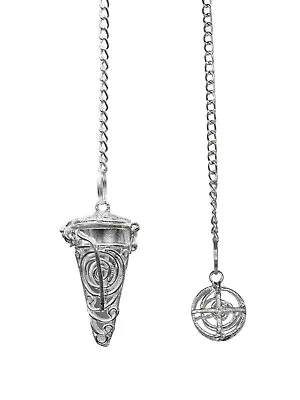 $12.49 • Buy Silver Cone Chamber Copper Pendulum, Healing Metal Pendulums For Divination