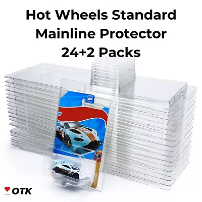 24+2 Packs Hot Wheels And Matchbox Mainline Protector Case Plastic Protectors • $39.99