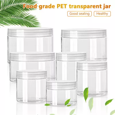 PET Pot Clear 30-150ml Bottles Jars Screw Food Empty Storage Plastic 1/10/20Pcs • $4.47