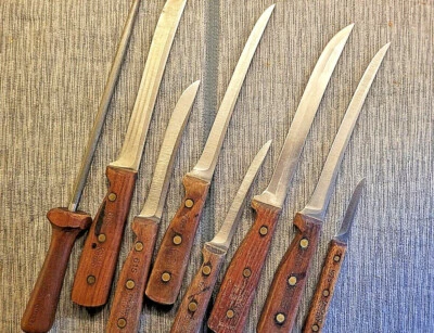 $10 • Buy Vintage  Chicago Cutlery & Carvel Hall Molybdenum Steel Knives Wood Full Tang