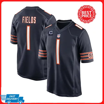 $35.99 • Buy Justin Fields #1 Chicago Bears 2022-23 Season Navy Shirt Fan Made All Size