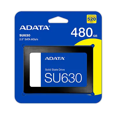 ADATA 480GB Ultimate SU630 SSD 2.5  SATA3 7mm 3D QLC NAND Read 520 Write 450MB/s • £37.98