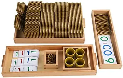 Adena Montessori Golden Beads Materials Decimal System Bank Game Mathematics Mat • $151.99